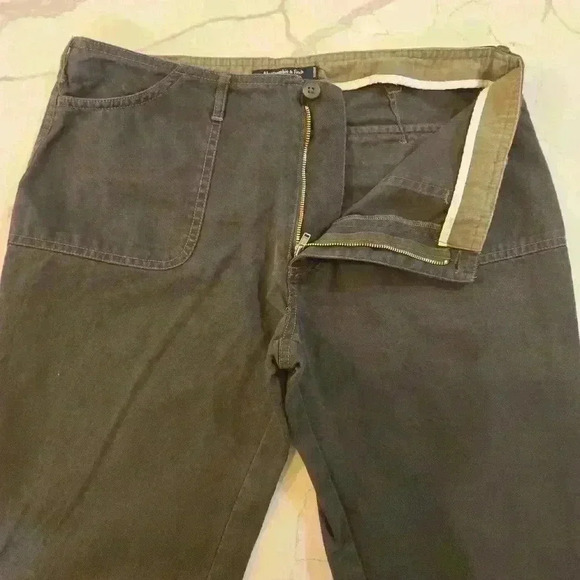 Abercrombie & Fitch Flare Stretch Trouser Jean Womens Dark Olive Green Size 6 - Picture 5 of 10